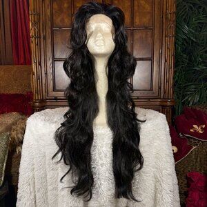 Isis Brown Sugar BS610 Silk 31" Lace Front Free Flow 4x4 Part Color 1B Wig